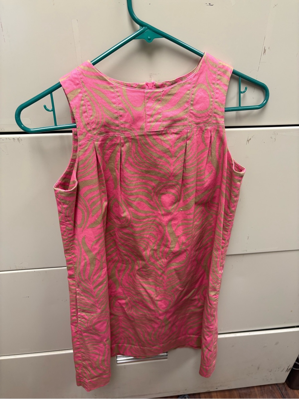 Lilly Pulitzer Pink and Gold Sleeveless Shift Dress